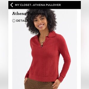 Cabi Athena pullover Fall 2024 Red Cable Knit Pullover Sweater worn once